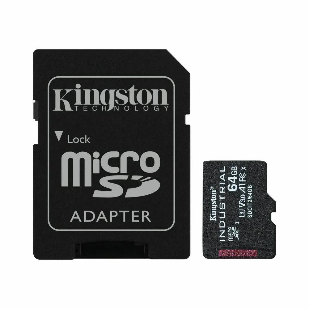 Kingston Industrial microSDXC 64GB Class 10 U3 V30 A1 UHS-I με αντάπτορα