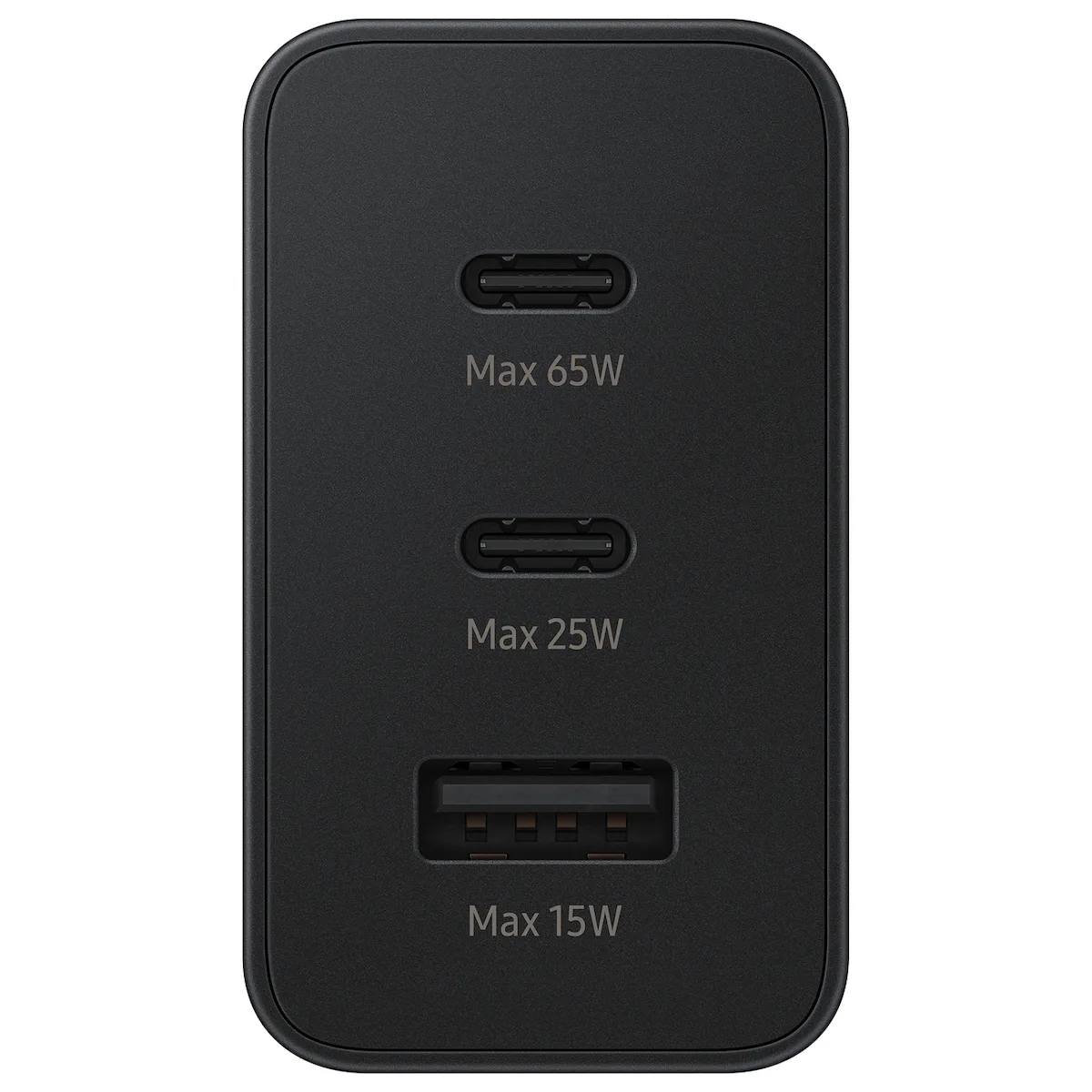 Samsung Φορτιστής Χωρίς Καλώδιο με Θύρα USB-A και 2 Θύρες USB-C 65W Power Delivery Μαύρος (Trio)