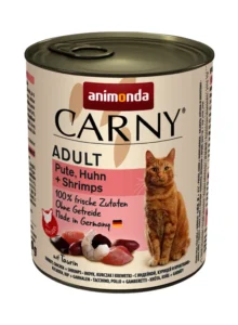 Animonda Carny Υγρή Τροφή για Ενήλικες Γάτες σε Κονσέρβα με Γαλοπούλα, Γαρίδες και Κοτόπουλο χωρίς Σιτηρά & Γλουτένη 800