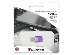 Kingston DataTraveler MicroDuo 3C 128GB USB 3.1 Stick με σύνδεση USB-A & USB-C Μωβ