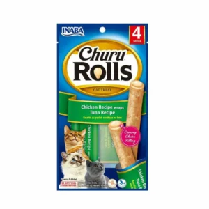 Inaba Churu Rolls Λιχουδιές Σνακ με Κοτόπουλο με Κοτόπουλο, Τόνο & Χτένια για Ενήλικες Γάτες 1τμχ 40gr IN732