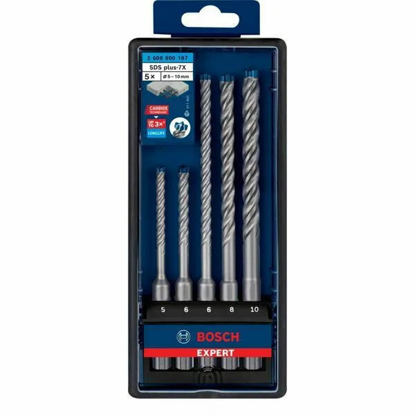 Bosch Σετ 5 Τρυπάνια με SDS Plus Στέλεχος για Δομικά Υλικά