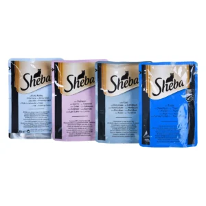 Sheba Fine Flakes Fish Selection Υγρή Τροφή για Ενήλικες Γάτες σε Φακελάκι με Ψάρια 80x85gr