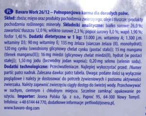 Bavaro Adult Work 26/12 18kg Ξηρά Τροφή χωρίς Γλουτένη για Ενήλικους Σκύλους με Κρέας
