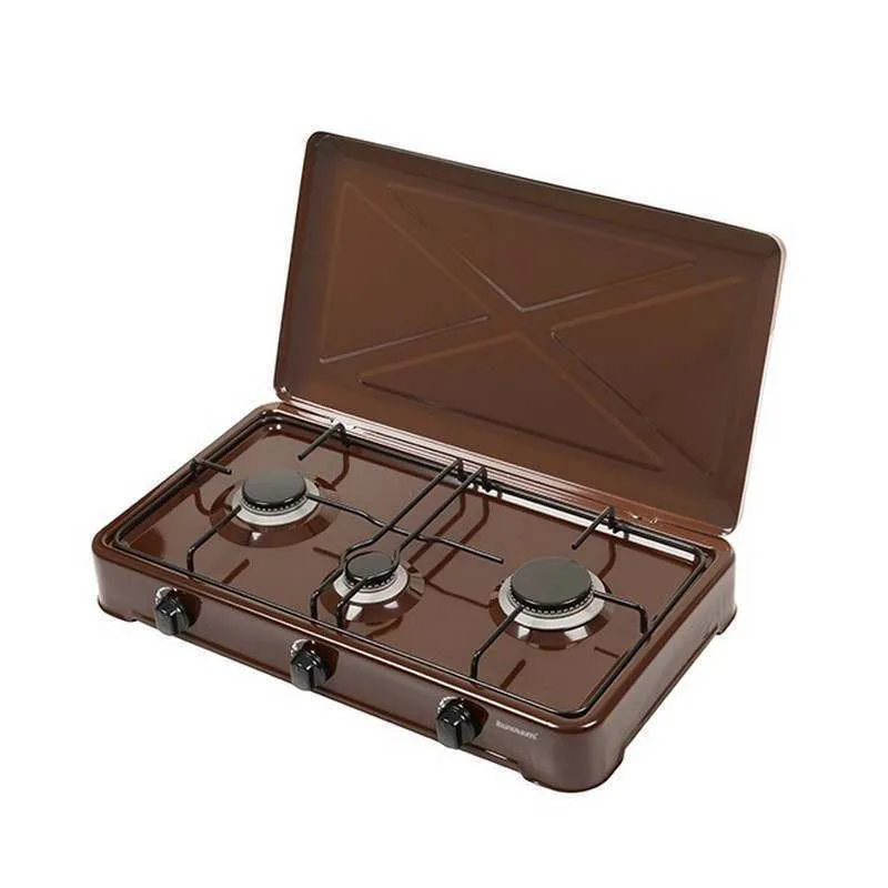 Ravanson K-03BR Επιτραπέζια Εστία Υγραερίου Τριπλή Καφέ