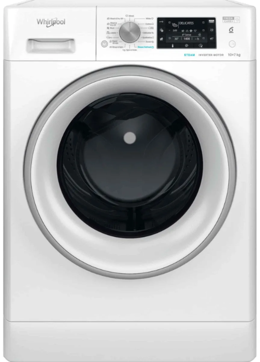 Πλυντήριο-Στεγνωτήριο Ρούχων Whirlpool FFWDD 1076258 SV EE 10kg/7kg B/E Ατμού 1600 Στροφές Λευκό