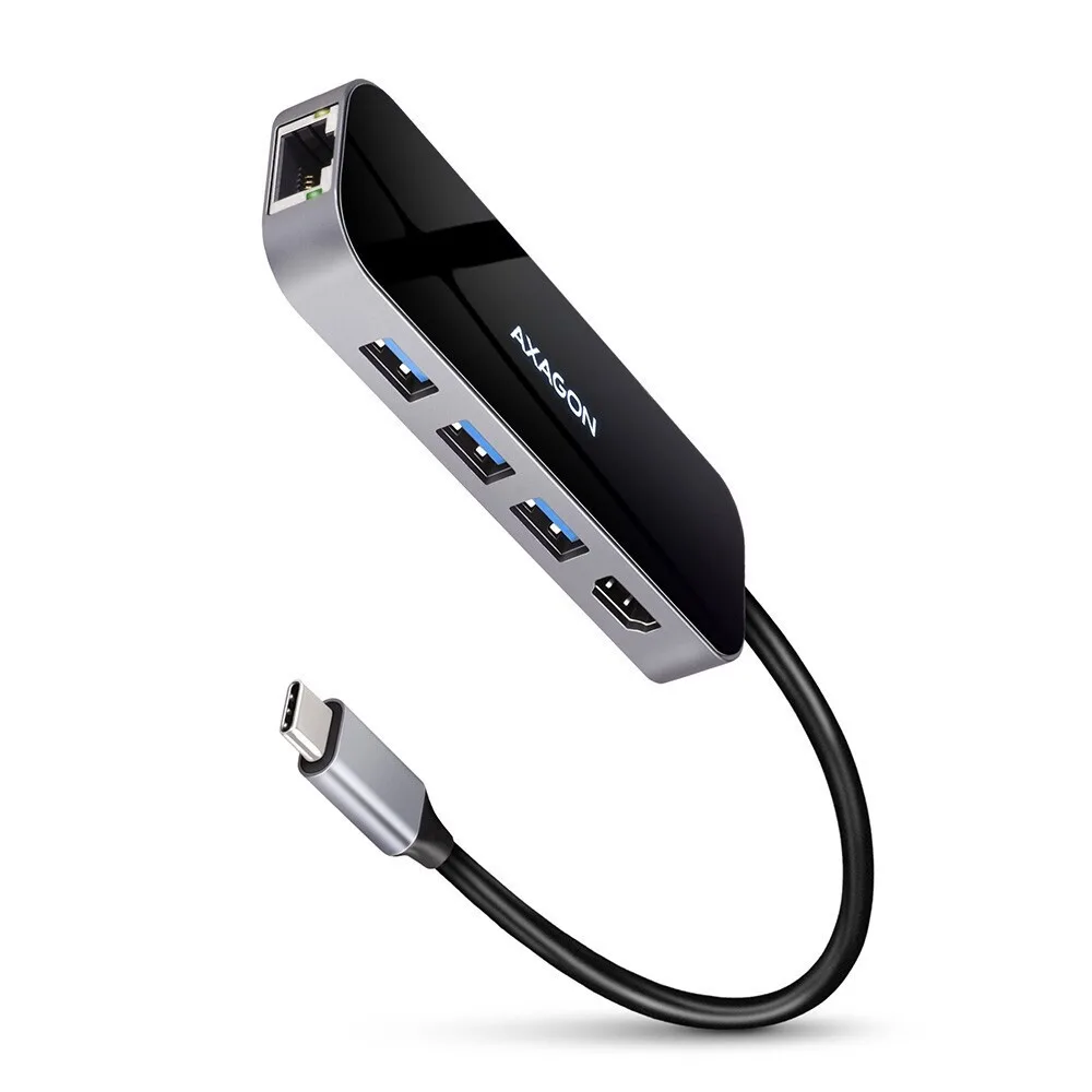 Axagon USB-C Docking Station με HDMI 4K PD Ethernet Μαύρο (HMC-6GL)
