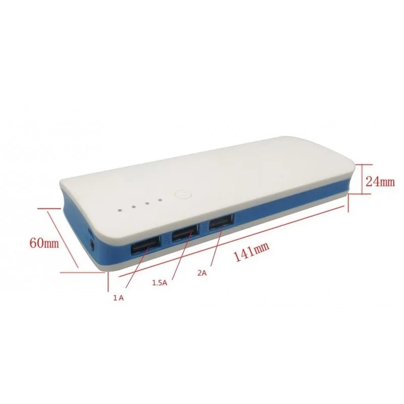 Esperanza EMP106 Power Bank 8000mAh με 3 Θύρες USB-A Λευκό/Γκρι