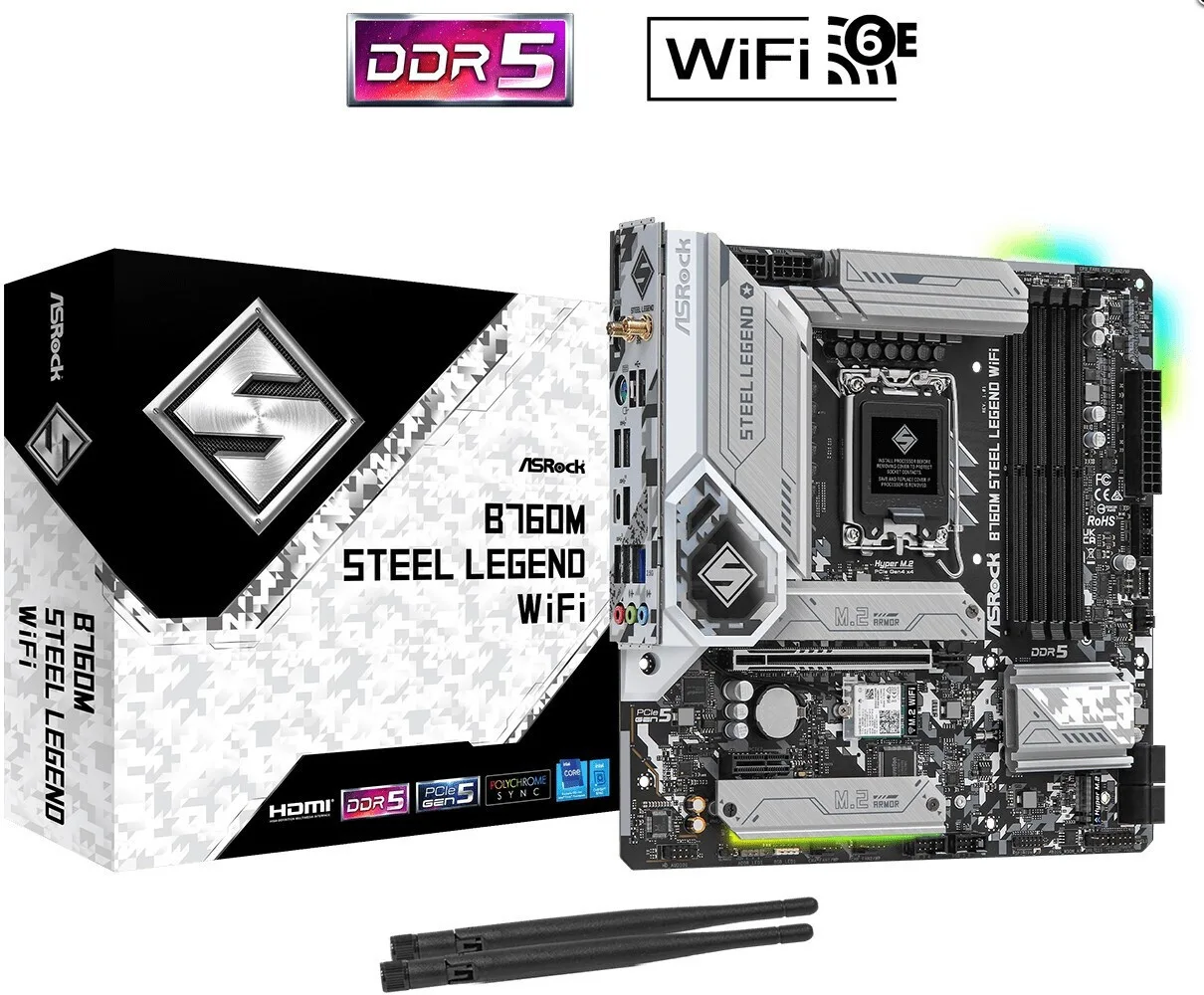 Asrock B760M Steel Legend WiFi Intel B760 LGA 1700 micro ATX