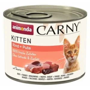 Animonda Carny Kitten Υγρή Τροφή για Ανήλικες Γάτες σε Κονσέρβα με Βοδινό και Γαλοπούλα χωρίς Σιτηρά & Γλουτένη 200gr 30