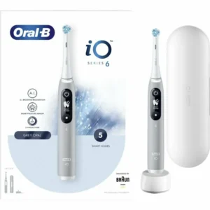 Oral-B iO Series 6 Ηλεκτρική Οδοντόβουρτσα με Αισθητήρα Πίεσης και Θήκη Ταξιδίου Grey Opal
