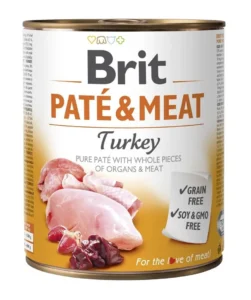 Brit Pate & Meat Υγρή Τροφή Σκύλων σε Κονσέρβα με Γαλοπούλα χωρίς Σιτηρά & Γλουτένη 800gr