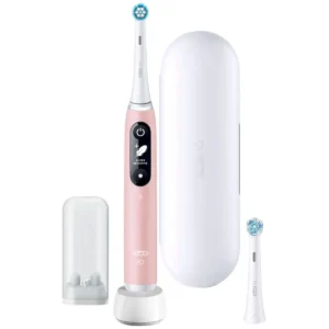 Oral-B IO Series 6 Ηλεκτρική Οδοντόβουρτσα με Χρονομετρητή, Αισθητήρα Πίεσης και Θήκη Ταξιδίου Pink Sand