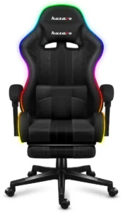 Huzaro Force 4.7 Καρέκλα Gaming Δερματίνης με RGB Φωτισμό και Υποπόδιο Grey Mesh