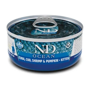 Farmina Ocean Kitten Υγρή Τροφή για Ανήλικες Γάτες σε Κονσέρβα με Γαρίδες και Κολοκύθα χωρίς Σιτηρά & Γλουτένη 70gr 22.0