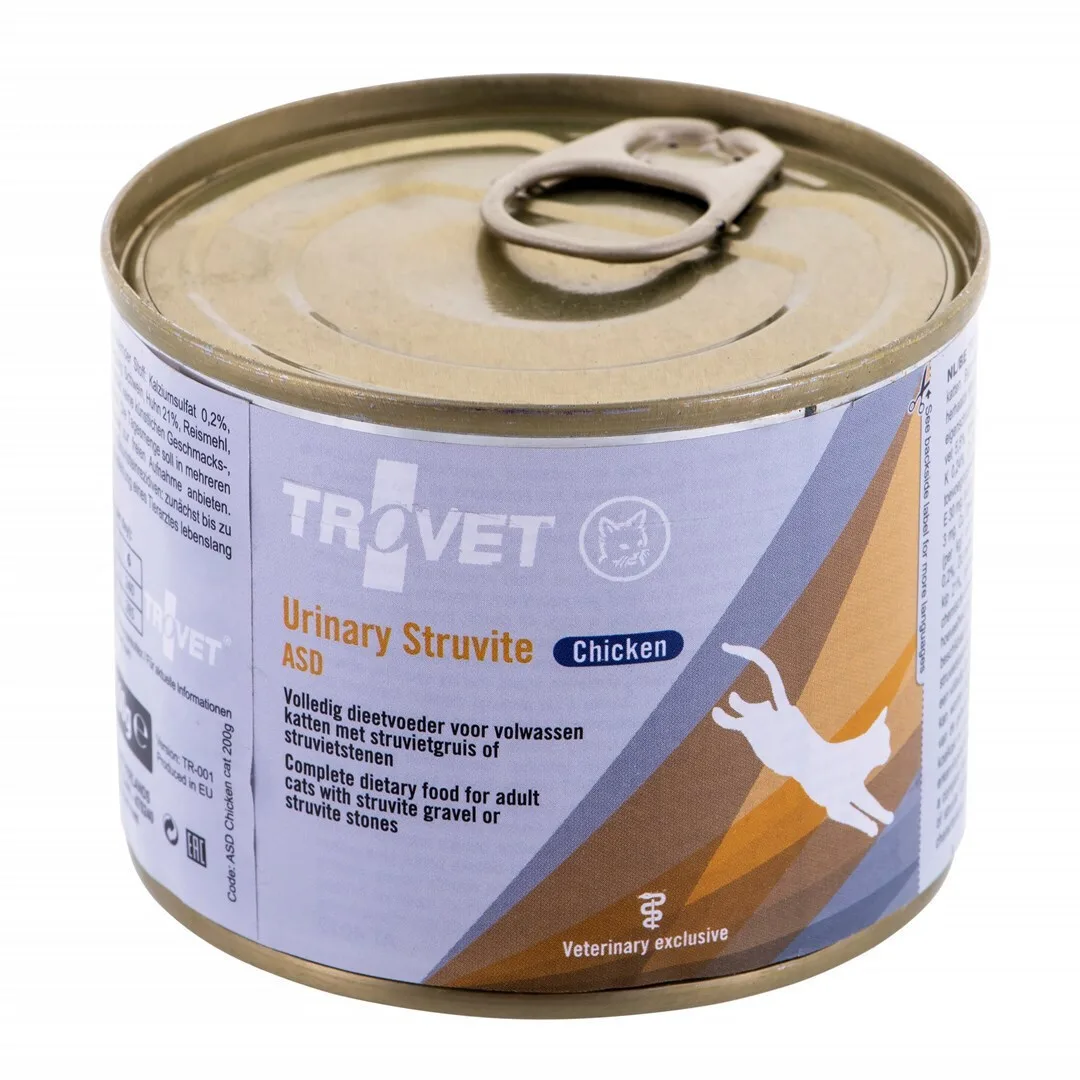 Trovet Urinary Struvite Υγρή Τροφή για Ενήλικες Γάτες σε Κονσέρβα με Κοτόπουλο χωρίς Σιτηρά & Γλουτένη 200gr