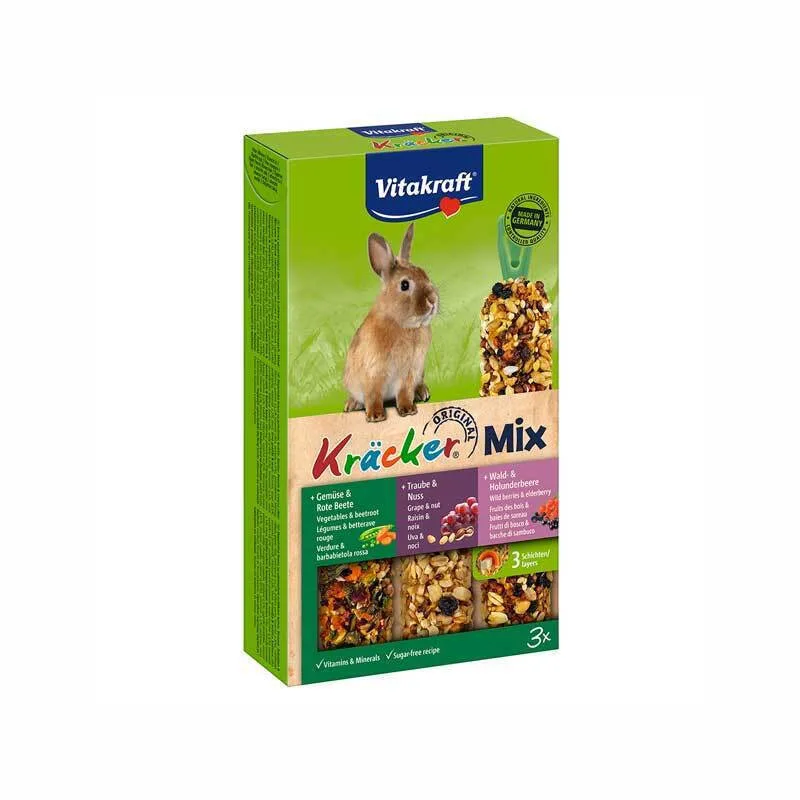 Vitakraft Λιχουδιά για Κουνέλι με Λαχανικά kracker Triο-Mix 3τμχ 353412