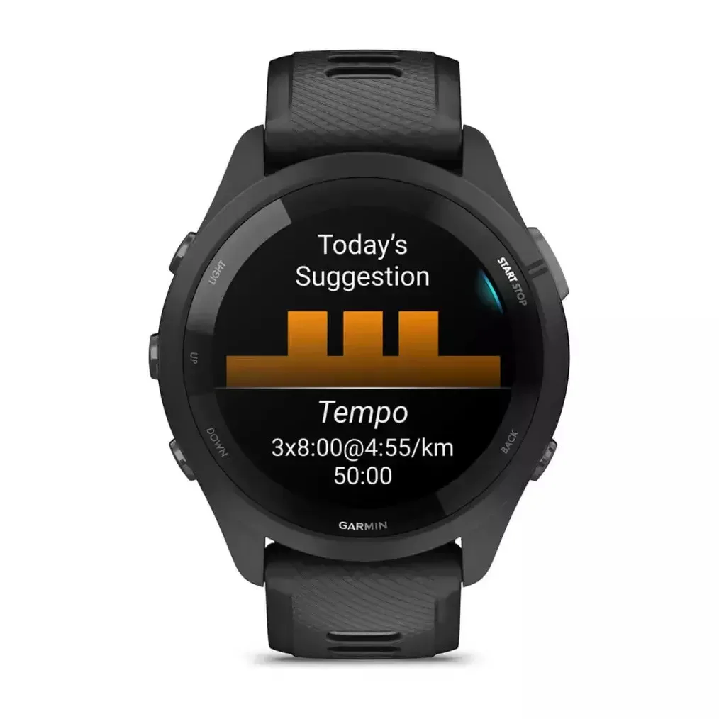Garmin Forerunner 265 3,3cm (1.3") AMOLED 46 mm 416x416 Οθόνη αφής Μαύρος (Μαύρο) Wi-Fi GPS