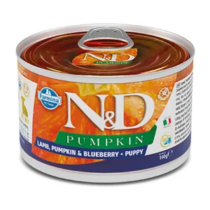 Farmina N&D Pumpkin Υγρή Τροφή για Κουτάβια σε Κονσέρβα με Αρνί, Βατόμουρα και Κολοκύθα χωρίς Σιτηρά & Γλουτένη 140gr 21