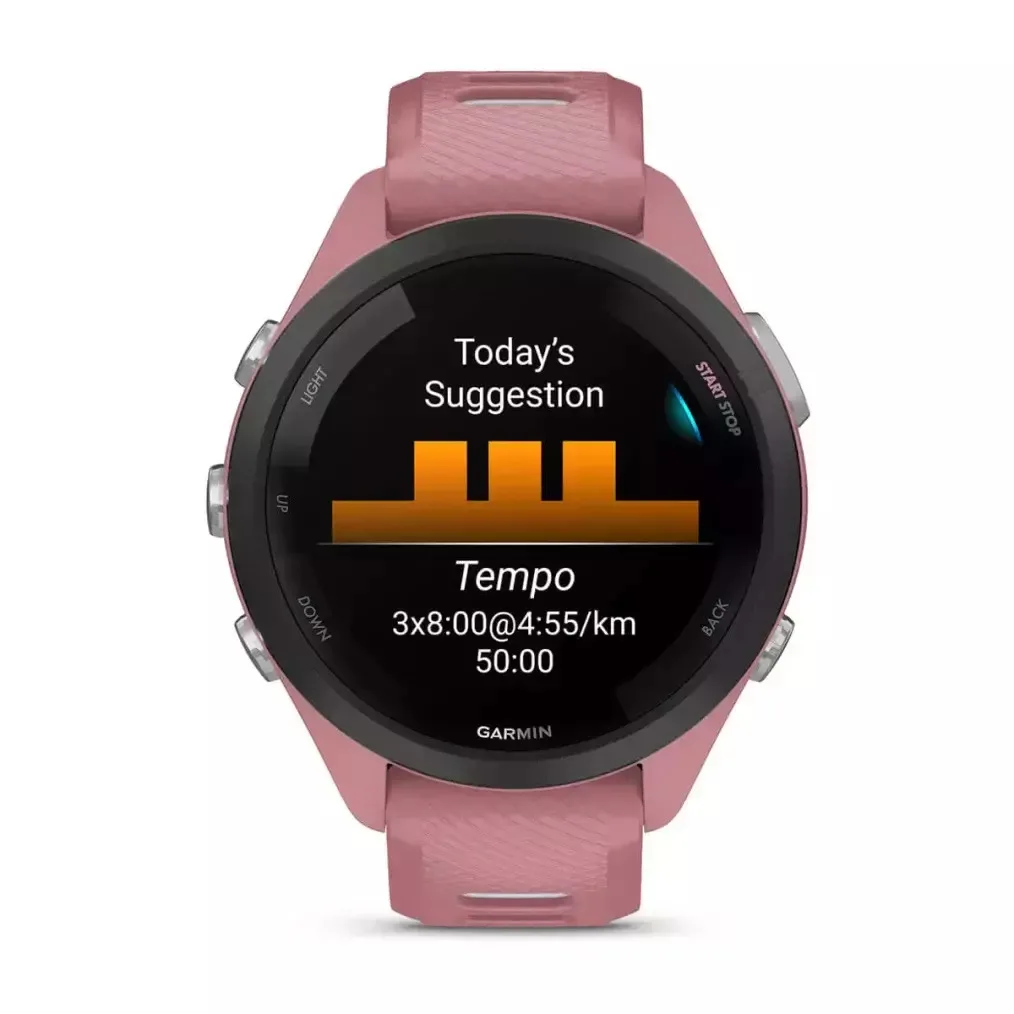Garmin Forerunner 265s 42mm Αδιάβροχο Smartwatch με Παλμογράφο (Light Pink/Whitestone)