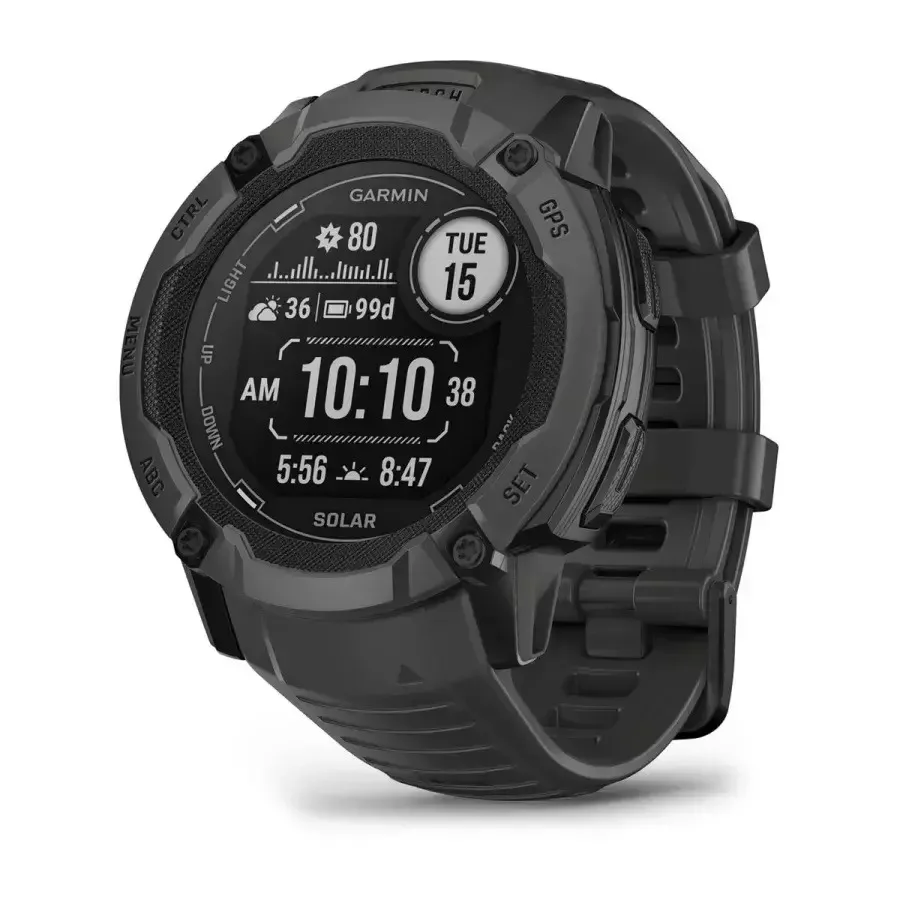 Garmin Instinct 2X Solar 50mm Αδιάβροχο Smartwatch με Παλμογράφο (Graphite)