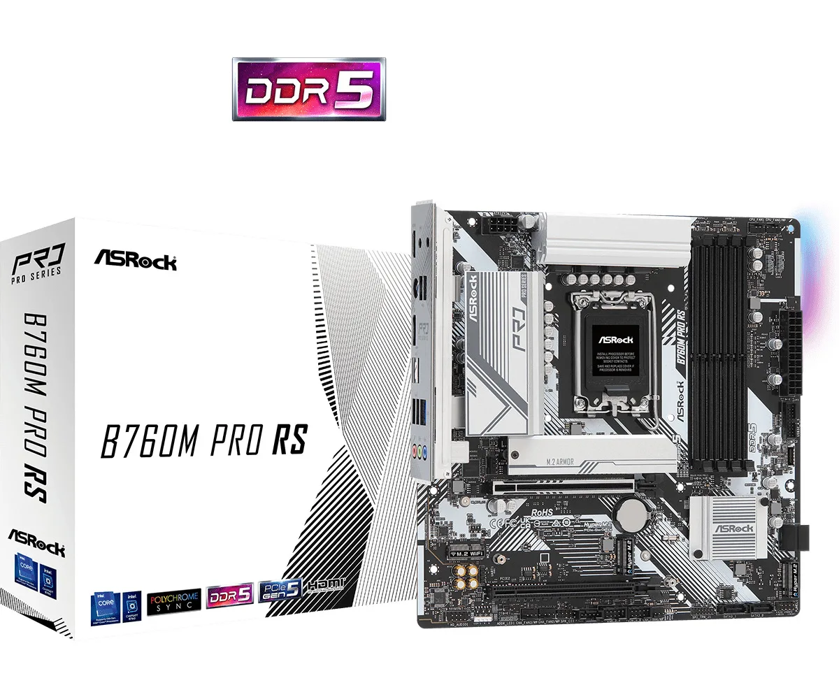 ASRock B760M Pro RS Motherboard Micro ATX με Intel 1700 Socket