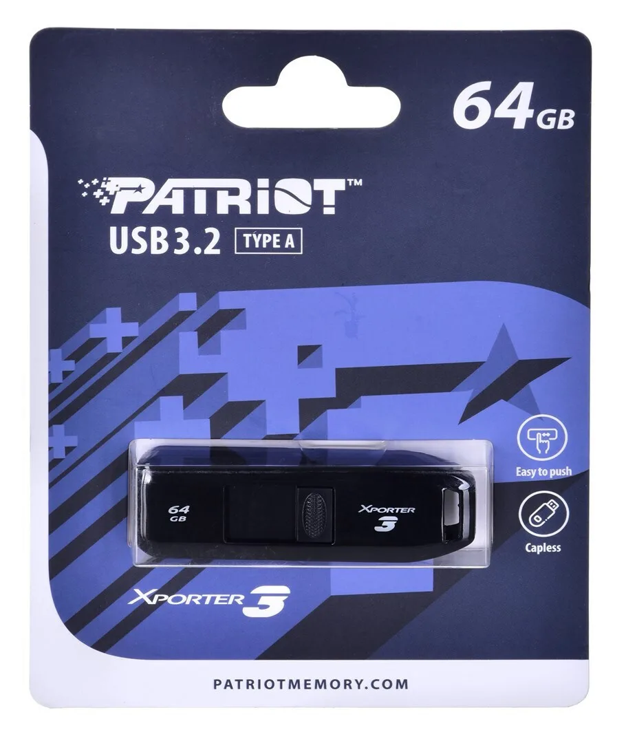 Patriot Xporter 3 64GB USB 3.2 Stick Μαύρο