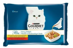 Purina Gourmet Perle Υγρή Τροφή για Ενήλικες Γάτες σε Φακελάκι με Λαχανικά 4x85gr