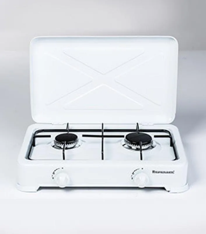Ravanson K-02T K-02T Επιτραπέζια Εστία Υγραερίου Διπλή Λευκή