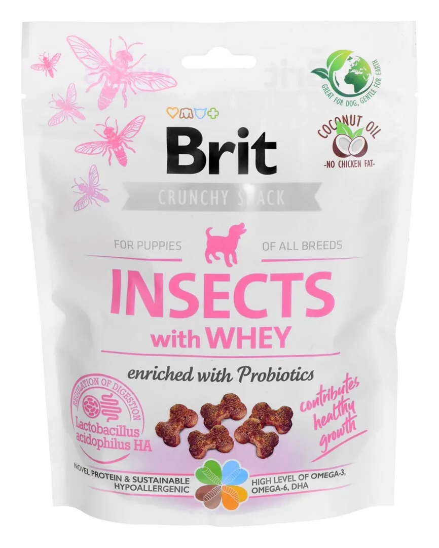 Brit Whey Λιχουδιές για Κουτάβια με Έντομα 200gr