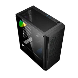 Gembird Fornax 400X Gaming Midi Tower Κουτί Υπολογιστή με Πλαϊνό Παράθυρο και RGB Φωτισμό Μαύρο CCC-FC-400X