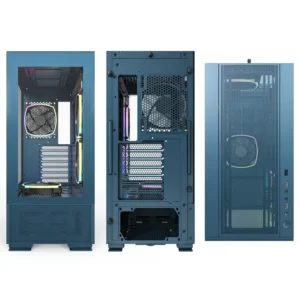 Montech Sky Two Gaming Midi Tower Κουτί Υπολογιστή με Πλαϊνό Παράθυρο και RGB Φωτισμό Μπλε SKYTWOM