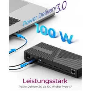 Icy Box USB-C Docking Station με HDMI/DisplayPort 4K PD Ethernet Μαύρο (IB-DK2246AC)