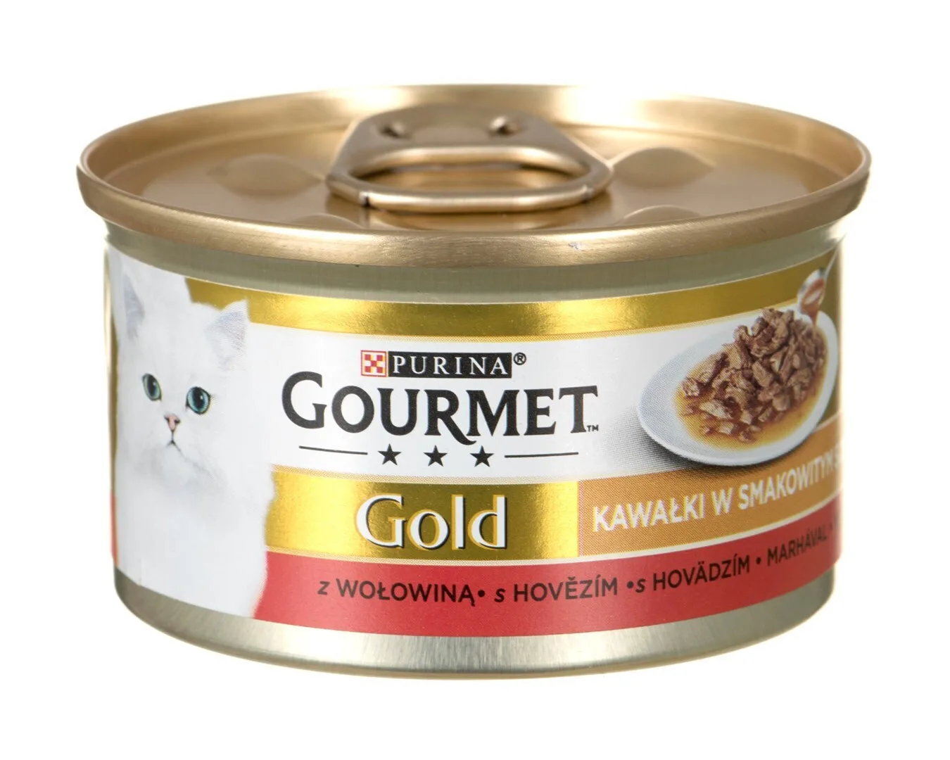 Purina Gourmet Gold Υγρή Τροφή για Ενήλικες Γάτες σε Κονσέρβα με Βοδινό χωρίς Γλουτένη 85gr
