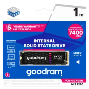 Goodram PX700 SSD SSDPR-PX700-01T-80 μονάδα δίσκου στερεάς κατάστασης M.2 1,02 TB PCI Express 4.0 NVMe 3D NAND