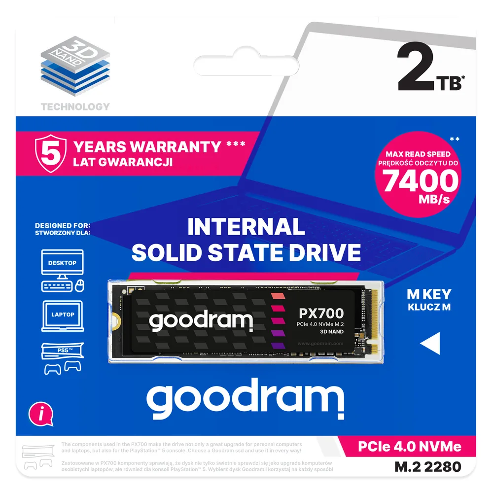 GoodRAM PX700 SSD 2TB M.2 NVMe PCI Express 4.0 SSDPR-PX700-02T-80