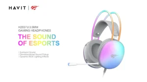 Havit H2037d Over Ear Gaming Headset με σύνδεση 2x3.5mm / USB Λευκό