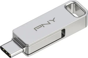 PNY Duolink 64GB USB 3.2 Stick με σύνδεση USB-A & USB-C Ασημί