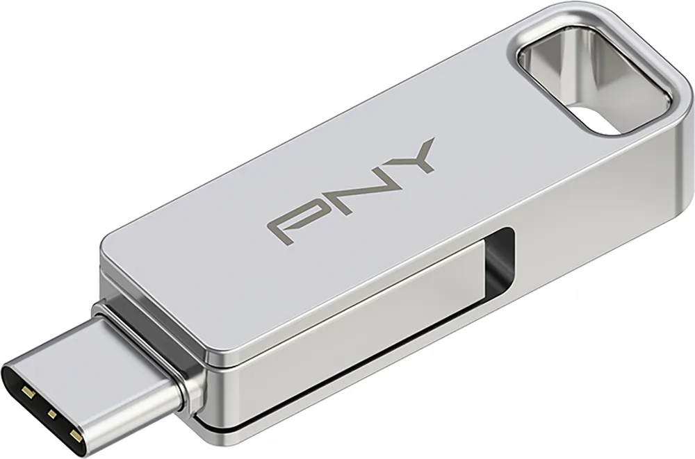 PNY Duolink 64GB USB 3.2 Stick με σύνδεση USB-A & USB-C Ασημί