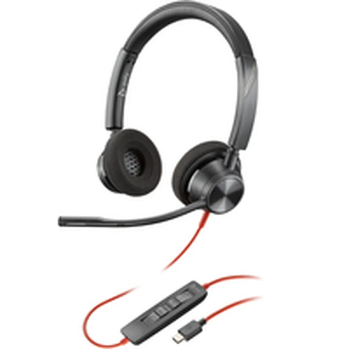 POLY Στερεοφωνικά ακουστικά Blackwire 3320 USB-C +Προσαρμογέας USB-C/A