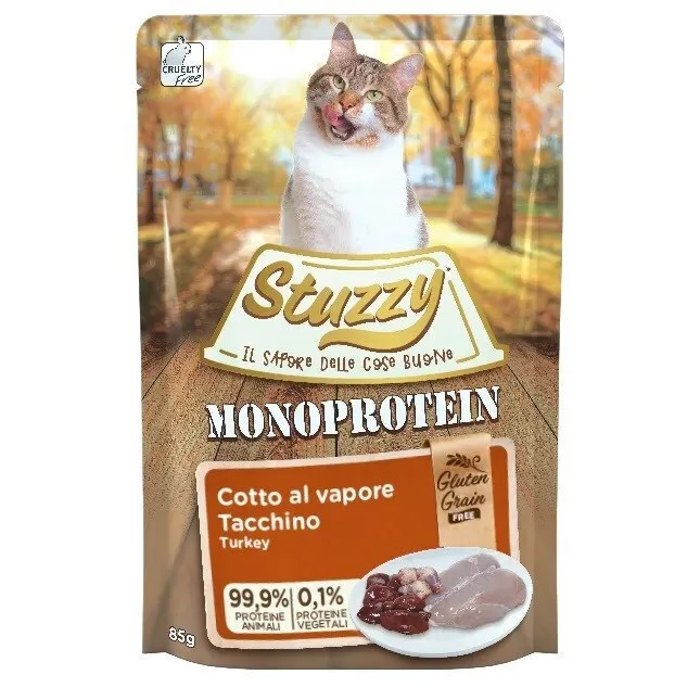 Stuzzy Monoprotein Υγρή Τροφή για Ενήλικες Γάτες σε Φακελάκι με Γαλοπούλα χωρίς Γλουτένη 85gr
