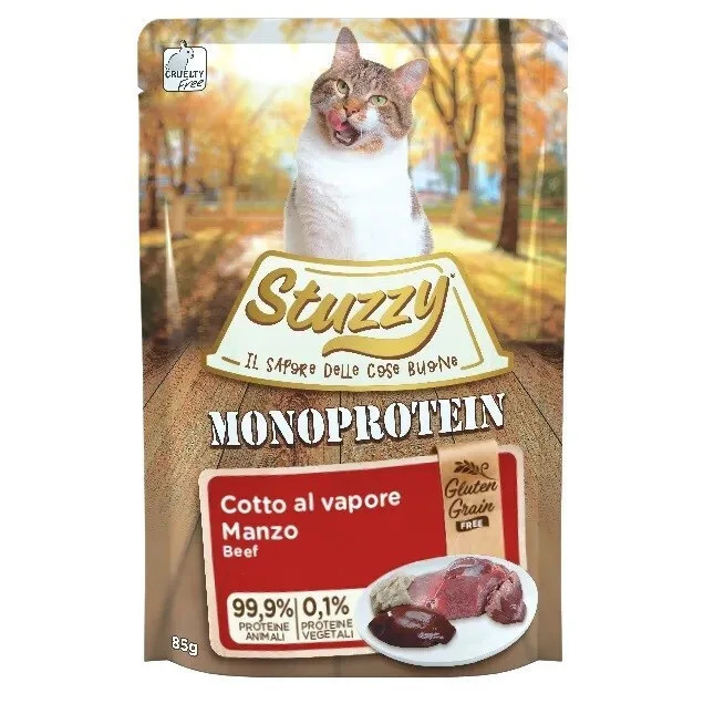Stuzzy Monoprotein Υγρή Τροφή για Ενήλικες Γάτες σε Φακελάκι με Βοδινό χωρίς Σιτηρά & Γλουτένη 85gr