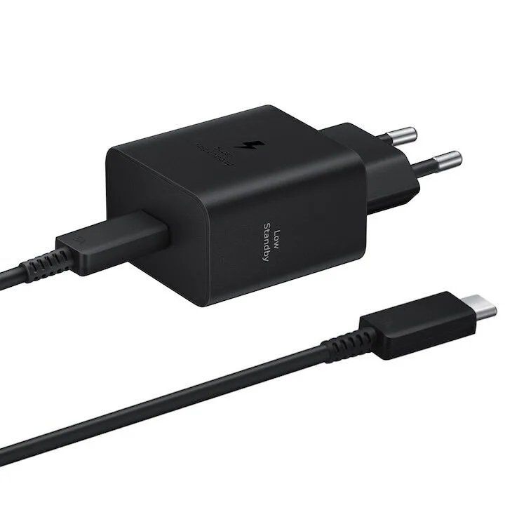 Samsung EP-T4511 Φορτιστής με Θύρα USB-C και Καλώδιο USB-C - USB-C 45W Power Delivery Μαύρος