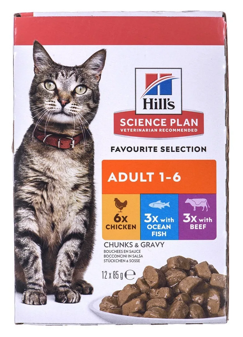 Hill's Feline Υγρή Τροφή για Ενήλικες Γάτες σε Φακελάκι με Κοτόπουλο 12x85gr 52742211800