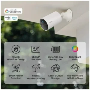 TP-LINK Tapo C410 (Camera only) v1 IP Κάμερα Παρακολούθησης Wi-Fi Full HD+ 3MP Αδιάβροχη Μπαταρίας με Αμφίδρομη Επικοινω