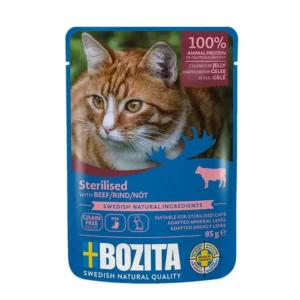 Bozita Chunks Υγρή Τροφή για Ενήλικες Γάτες σε Κονσέρβα με Βοδινό, Τόνο και Μοσχάρι χωρίς Γλουτένη 85gr