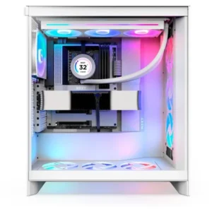 NZXT H7 Flow RGB Gaming Midi Tower Κουτί Υπολογιστή με Πλαϊνό Παράθυρο Λευκό CM-H72FB-R1