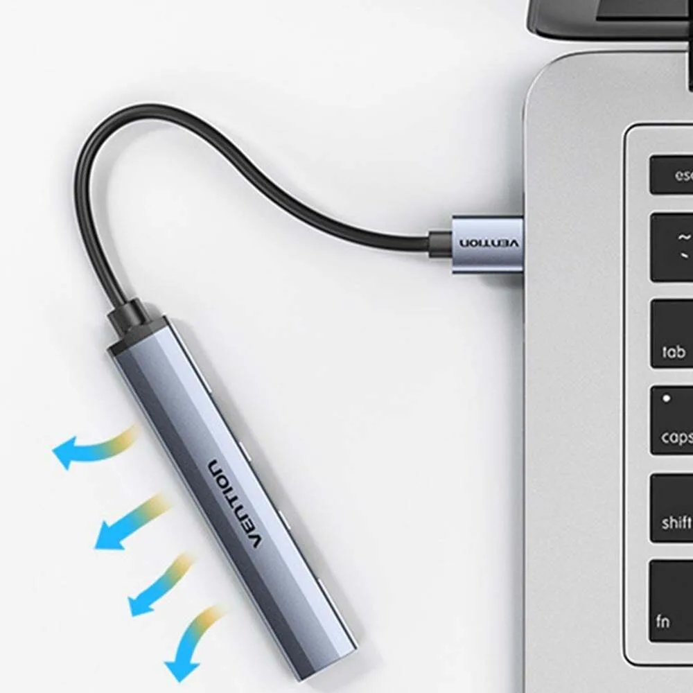 Vention USB 3.0 Hub 4 Θυρών USB-A Γκρι