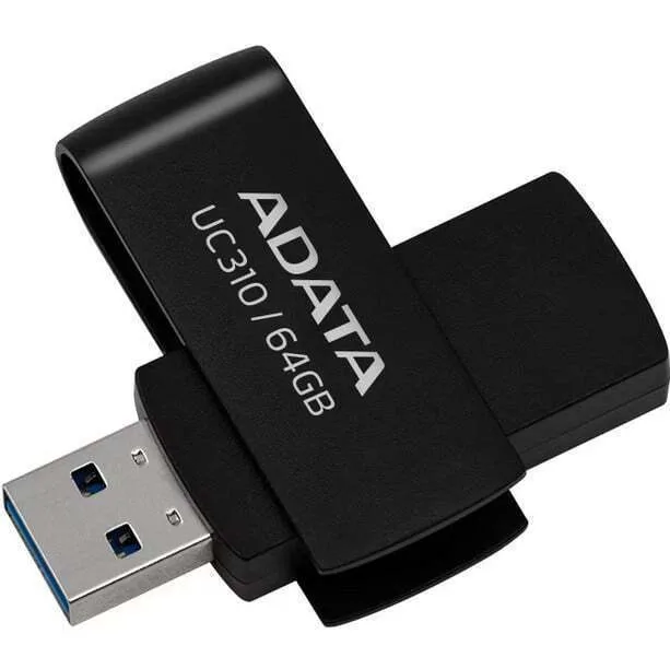 Adata UC310 64GB USB 3.2 Stick Μαύρο