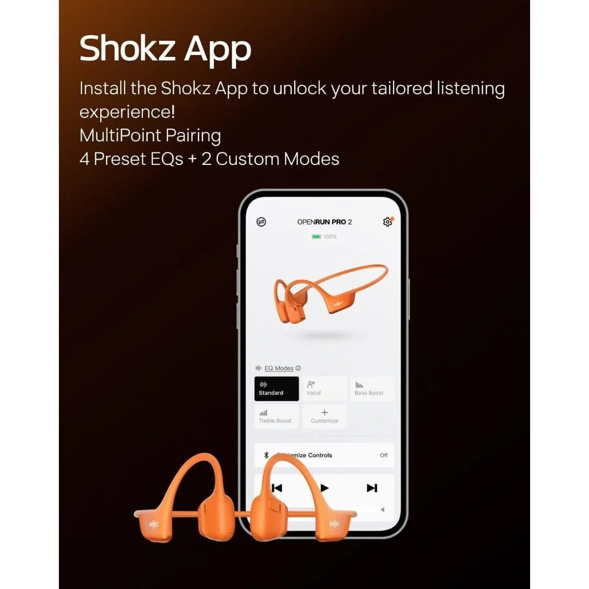 SHOKZ OpenRun Pro 2 Ακουστικά Ear-hook Sports Bluetooth Πορτοκαλί